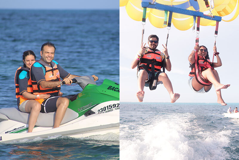 Jet Ski y Parasailing junto al mar en Cancún con transporte